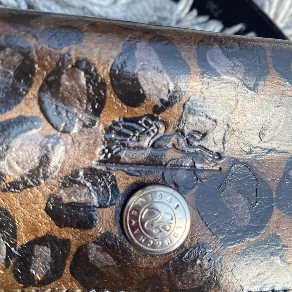 RARE Longchamp Le Pliage Waist Belt Bag‎ Fannypack Brown  Leather Unisex - Picture 6 of 12